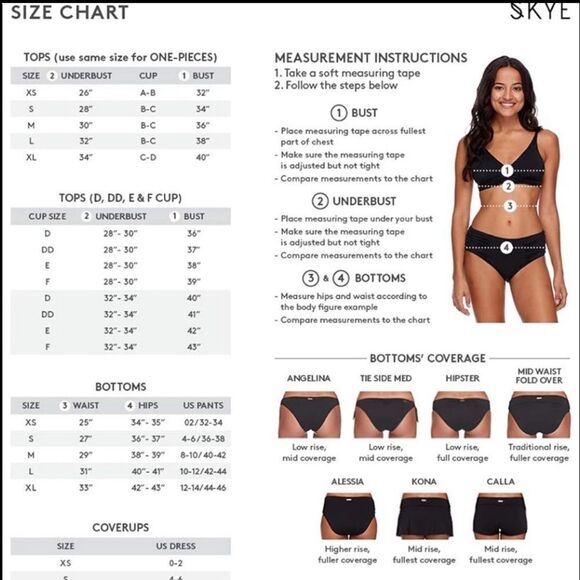 Skye Swimwear Green Floral Hibiscus Black Mesh Side Bikini Swim Bottoms Small - Picture 9 of 9